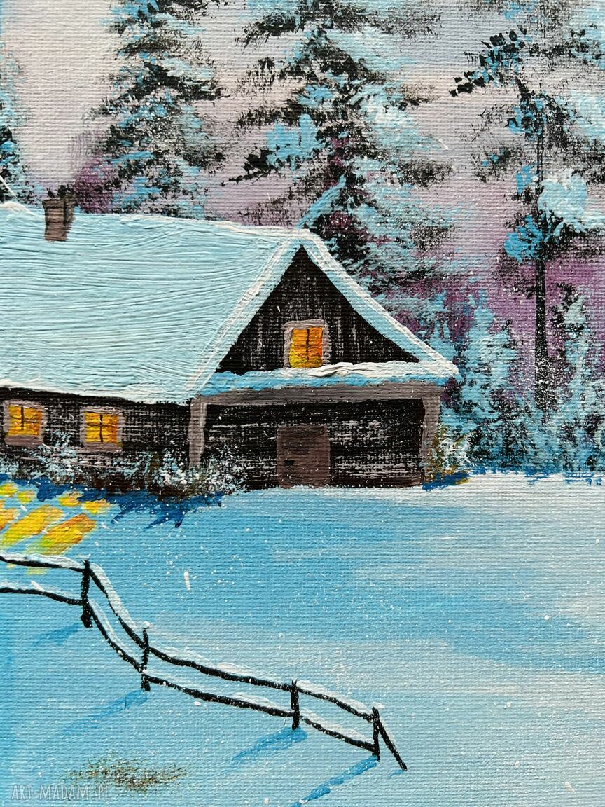 Jak w Bajce - zimowy obraz akrylowy 30x40 cm, gotowy do zawieszenia