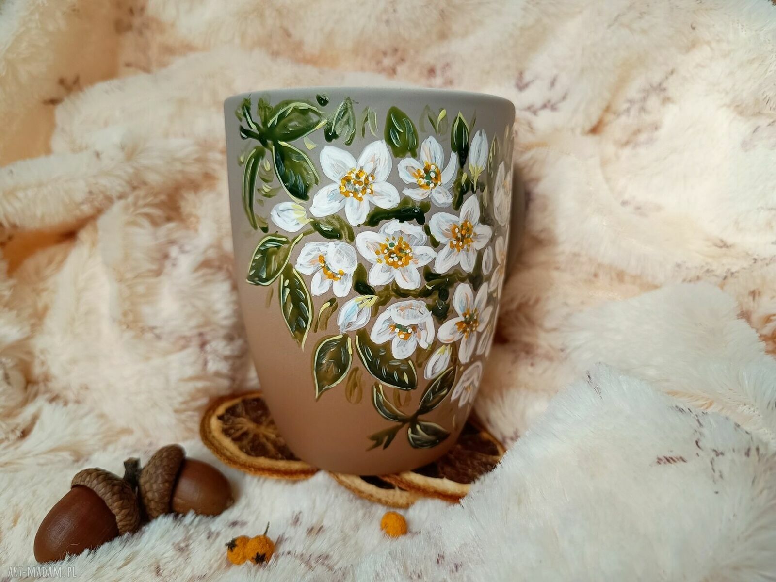 Jaśmin - ręcznie malowany kubek porcelanowy 300 ml
