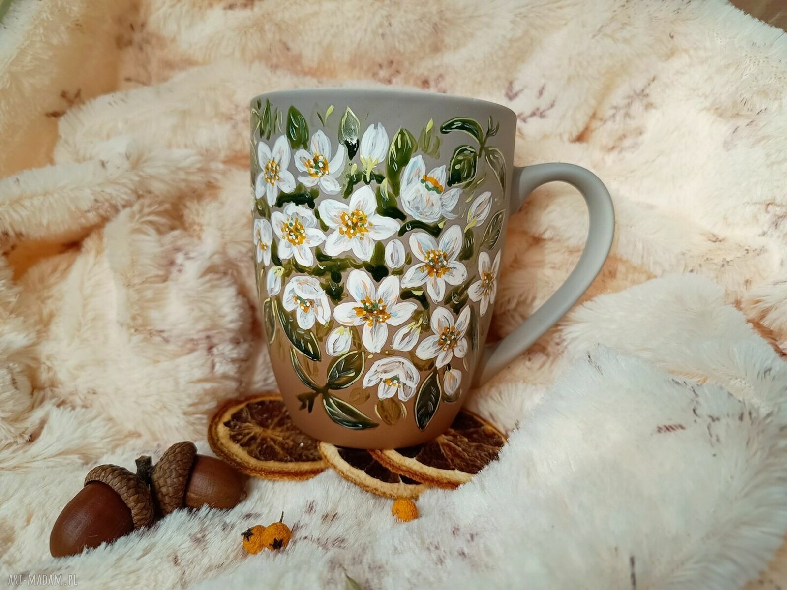 Jaśmin - ręcznie malowany kubek porcelanowy 300 ml