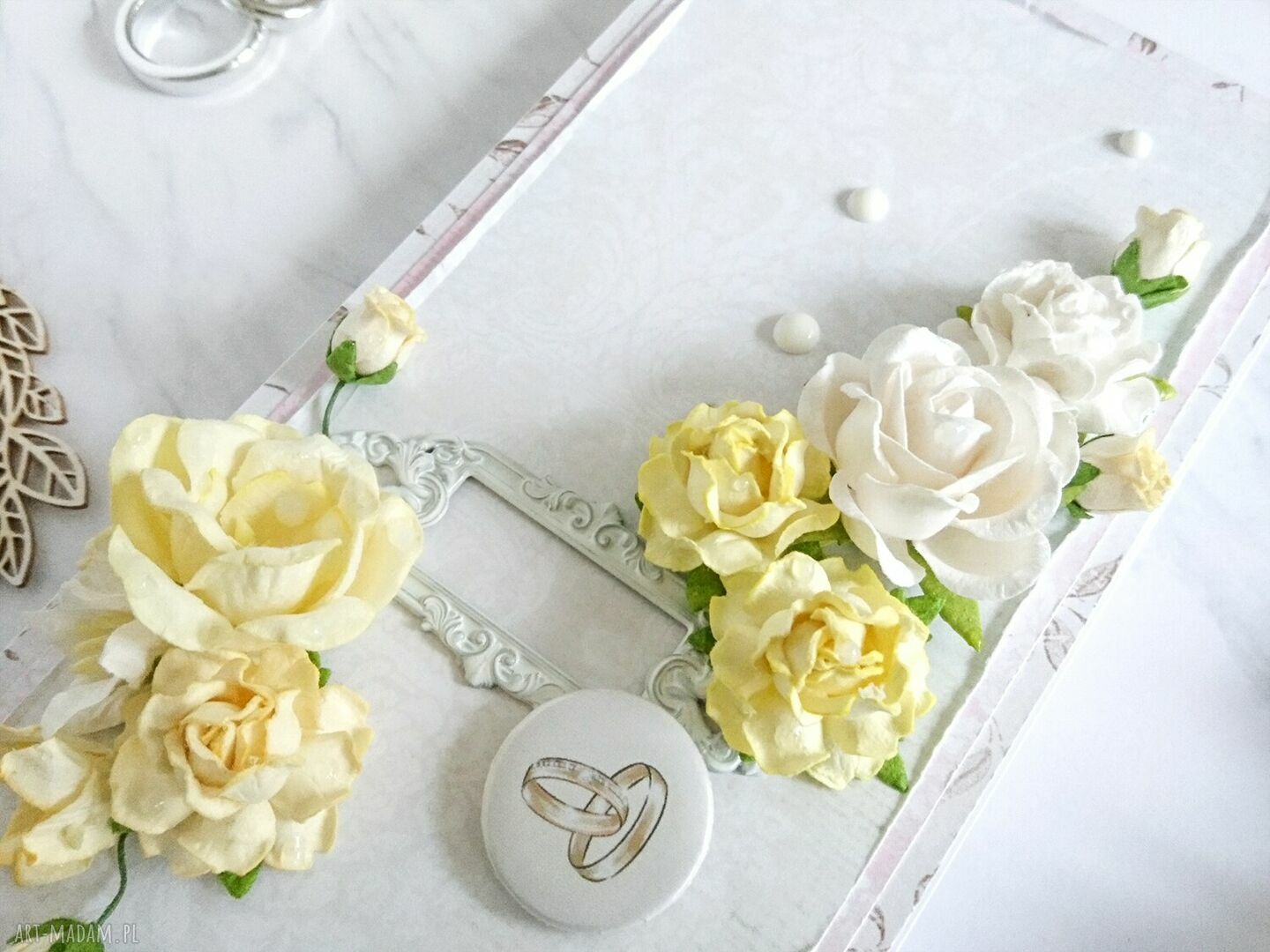 scrapbooking kartki: Kartka na ślub, delikatna Ręcznie robione