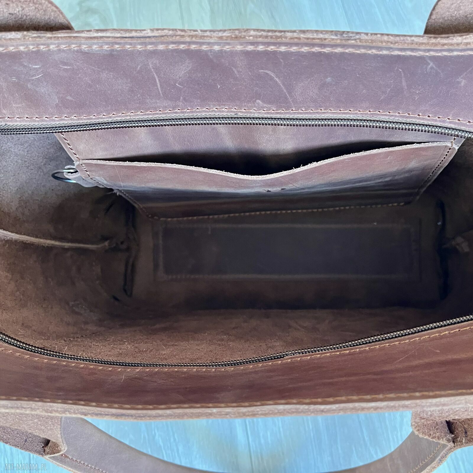 na ramię: Jasno brązowa torba Shopperka ze skóry Crazy Horse. hand made