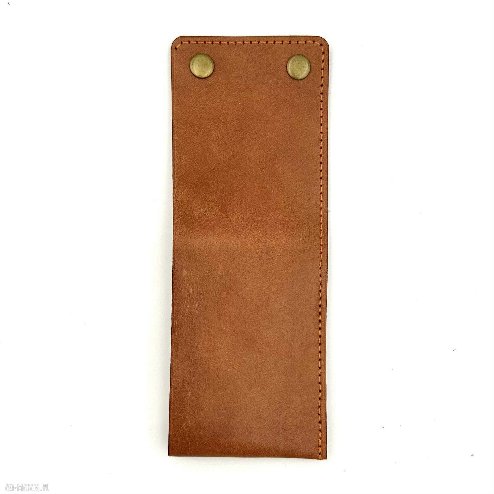 portfele: Jasno brązowy portfel skórzany ręcznie uszyty na karty i banknoty. handmade
