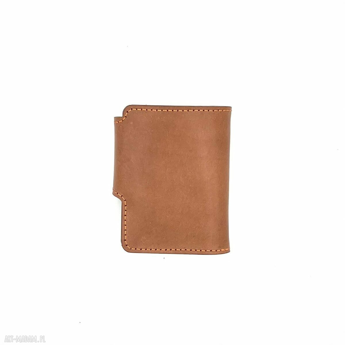 portfele: Jasno brązowy portfel skórzany z ozdobnym „Concho” ręcznie uszyty. HandMade