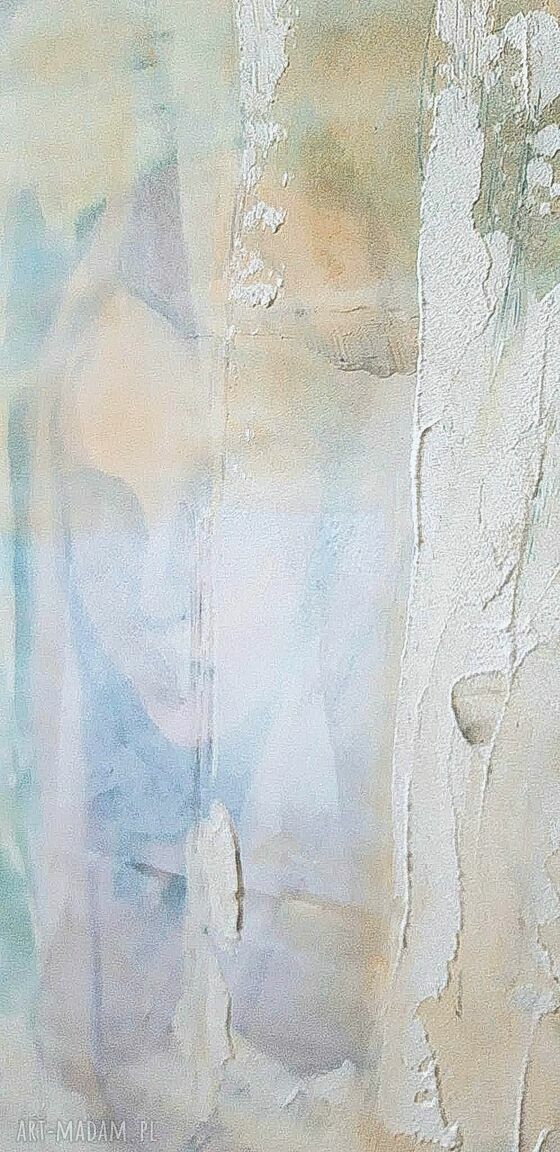 Obraz "Jasność" 100x70 cm - abstrakcja w odcieniach niebieskiego, białego i beżu