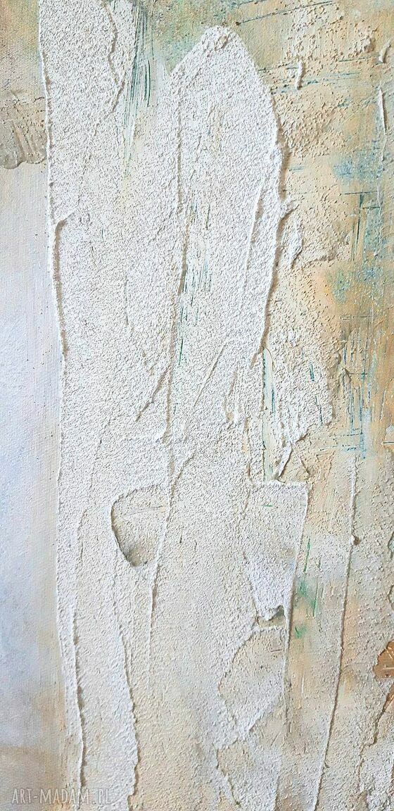 Obraz "Jasność" 100x70 cm - abstrakcja w odcieniach niebieskiego, białego i beżu