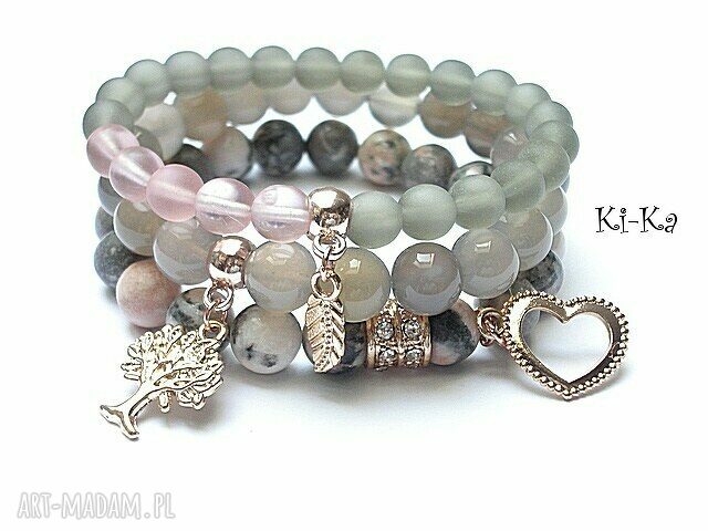 GREY AND VINTAGE ROSE SET Hand Made