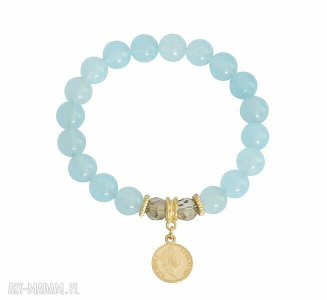 bransoletki: Jasmine 4 blue, beige & smoky. handmade