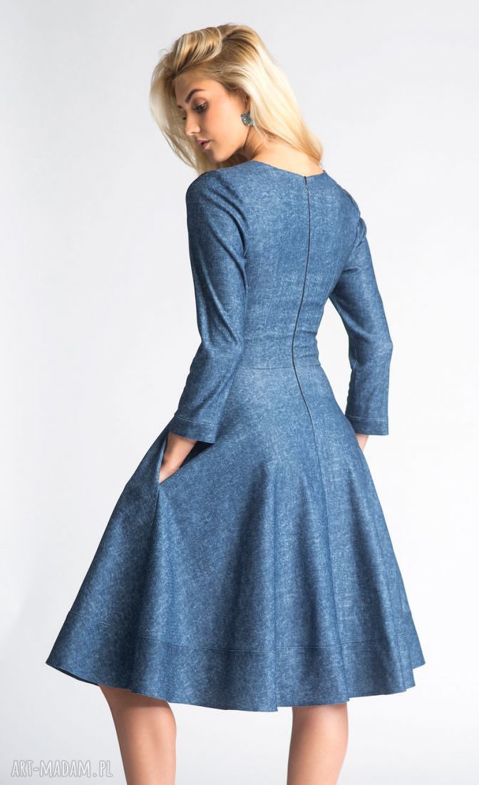Sukienka KALA Midi Denim ręcznie zrobione