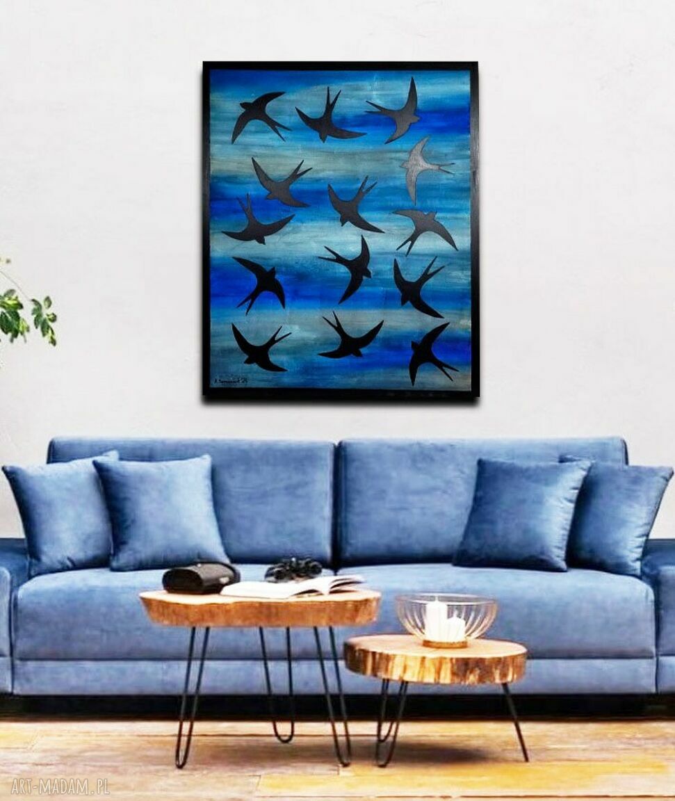 Jedna jaskółka wiosny nie czyni... ale stado już tak - obraz akrylowy 100 x 80 cm