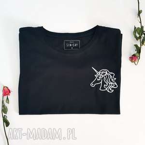 koszulka z haftem unicorn - bawełniana, luźna