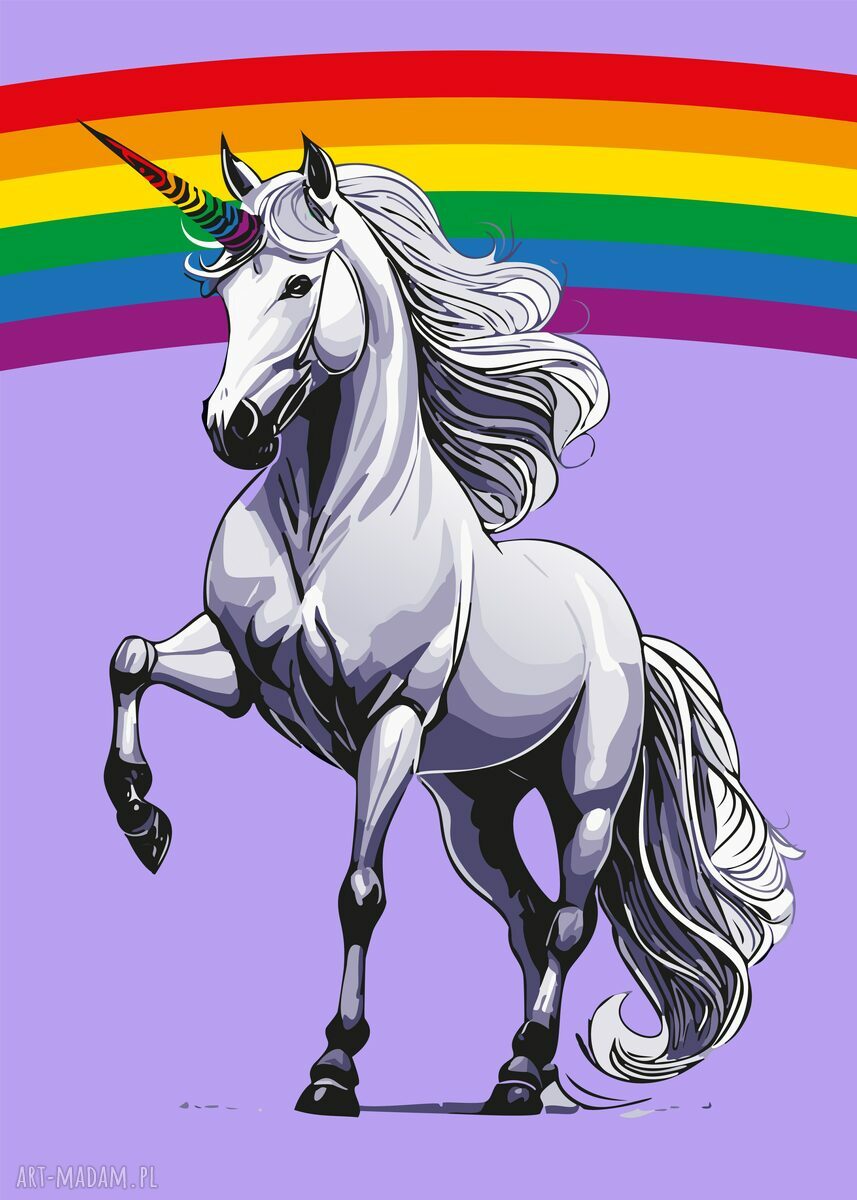 Tryptyk plakatów LGBT: jednorożec, nosorożec i niedźwiedź w tęczy