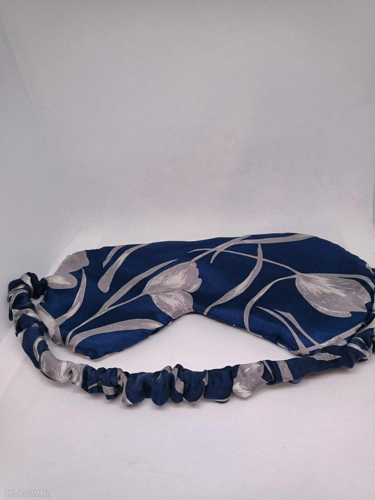 Jedwabno-wełniana opaska na oczy do spania i relaksu - zaciemniająca handmade