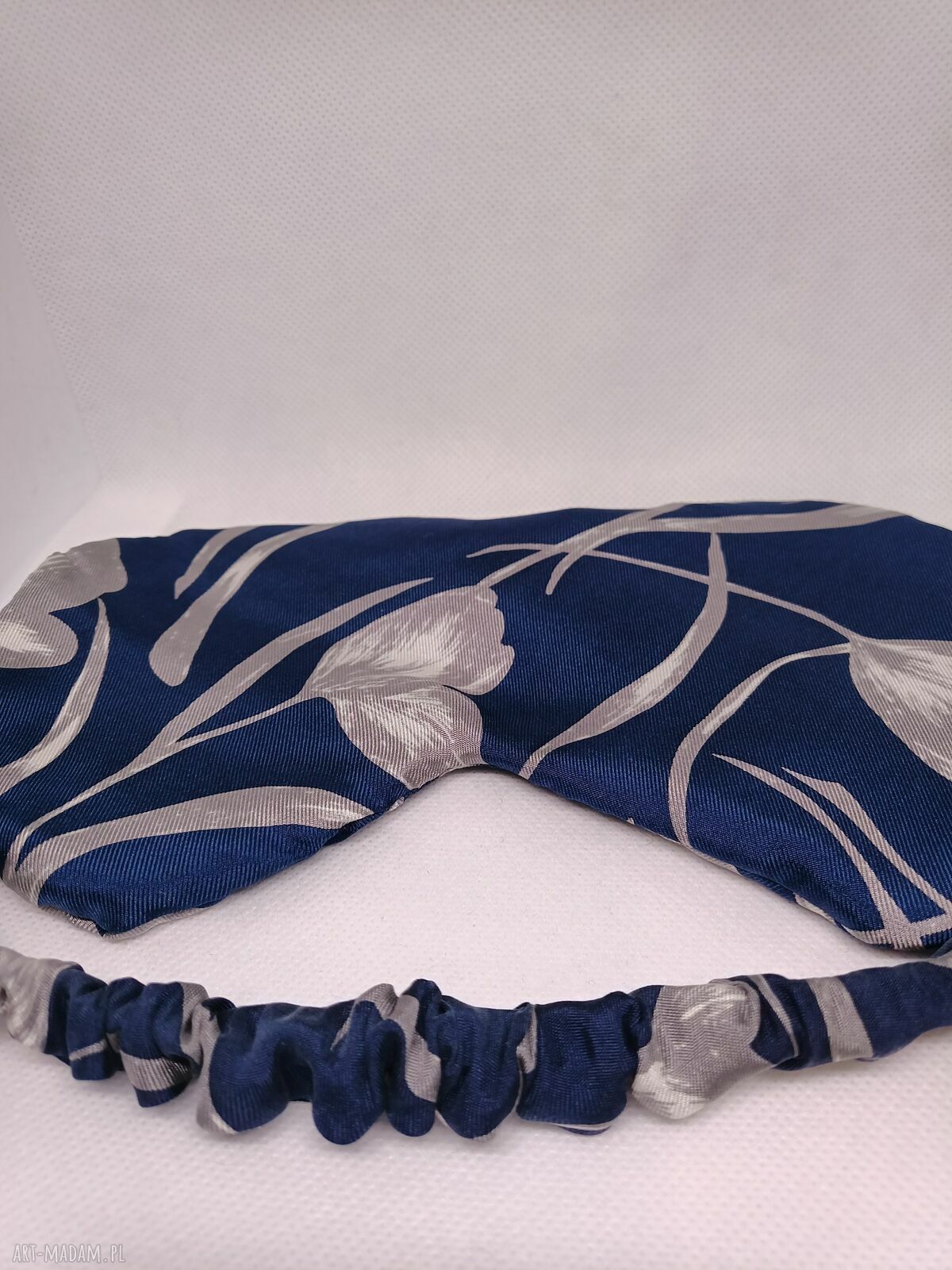 Jedwabno-wełniana opaska na oczy do spania i relaksu - zaciemniająca handmade
