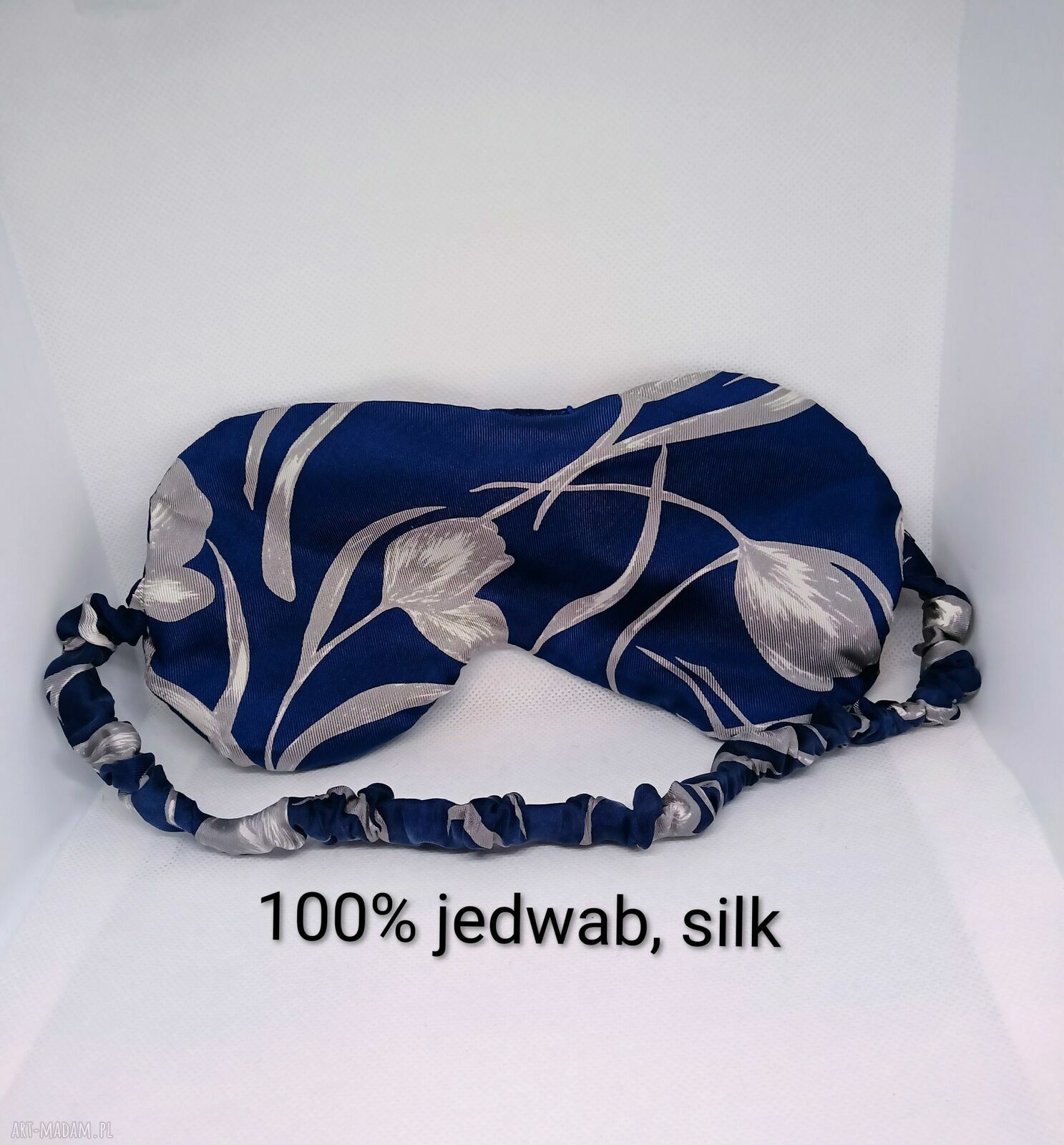Jedwabno-wełniana opaska na oczy do spania i relaksu - zaciemniająca handmade