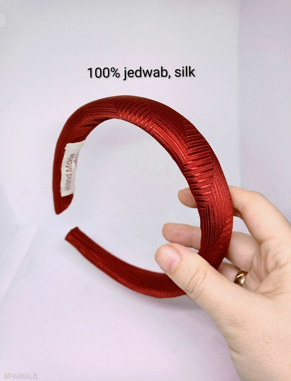 Jedwabna opaska Puffy do włosów z 100% jedwabiu