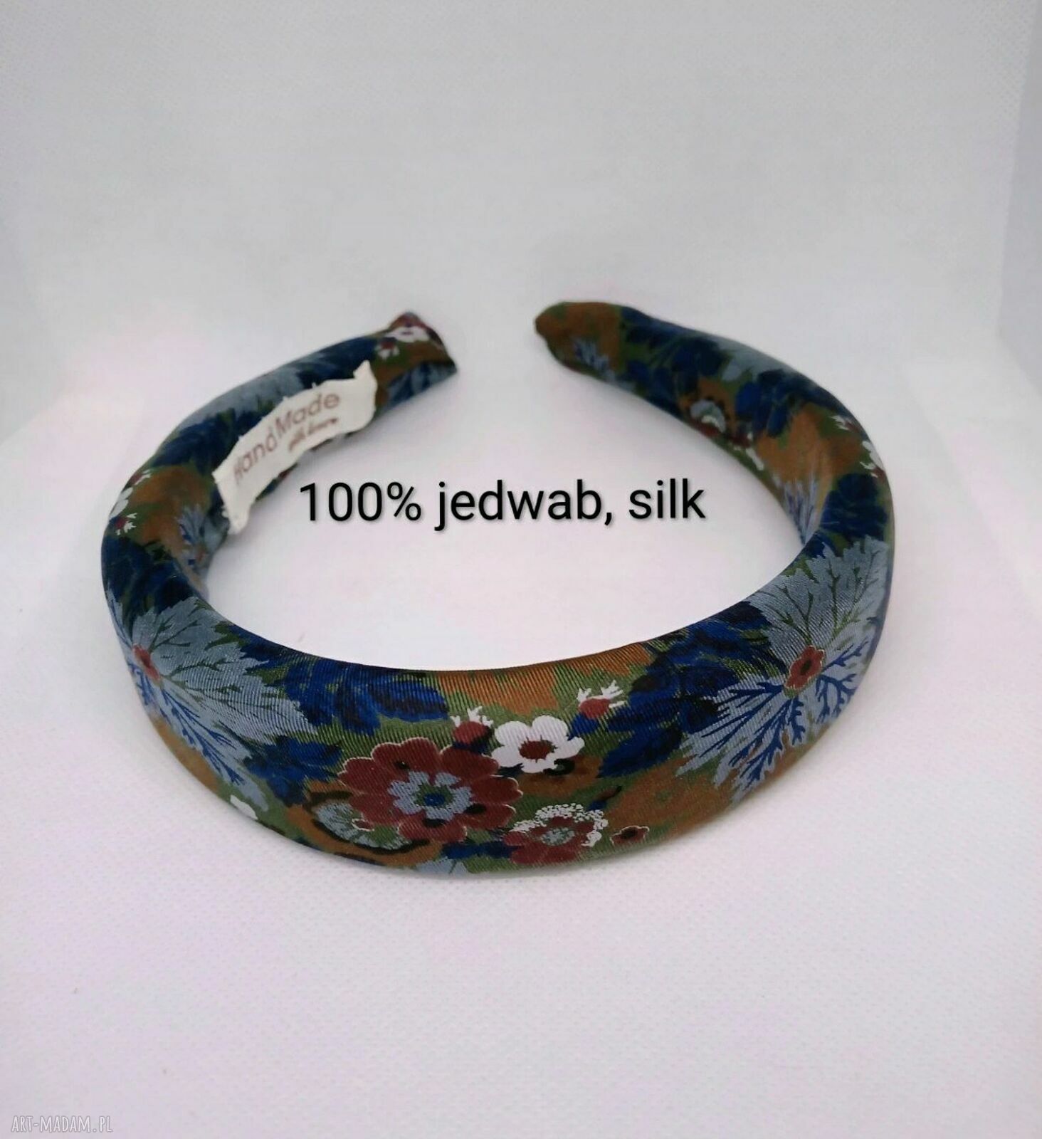 Jedwabna opaska Puffy z 100% jedwabiu - ręcznie szyta