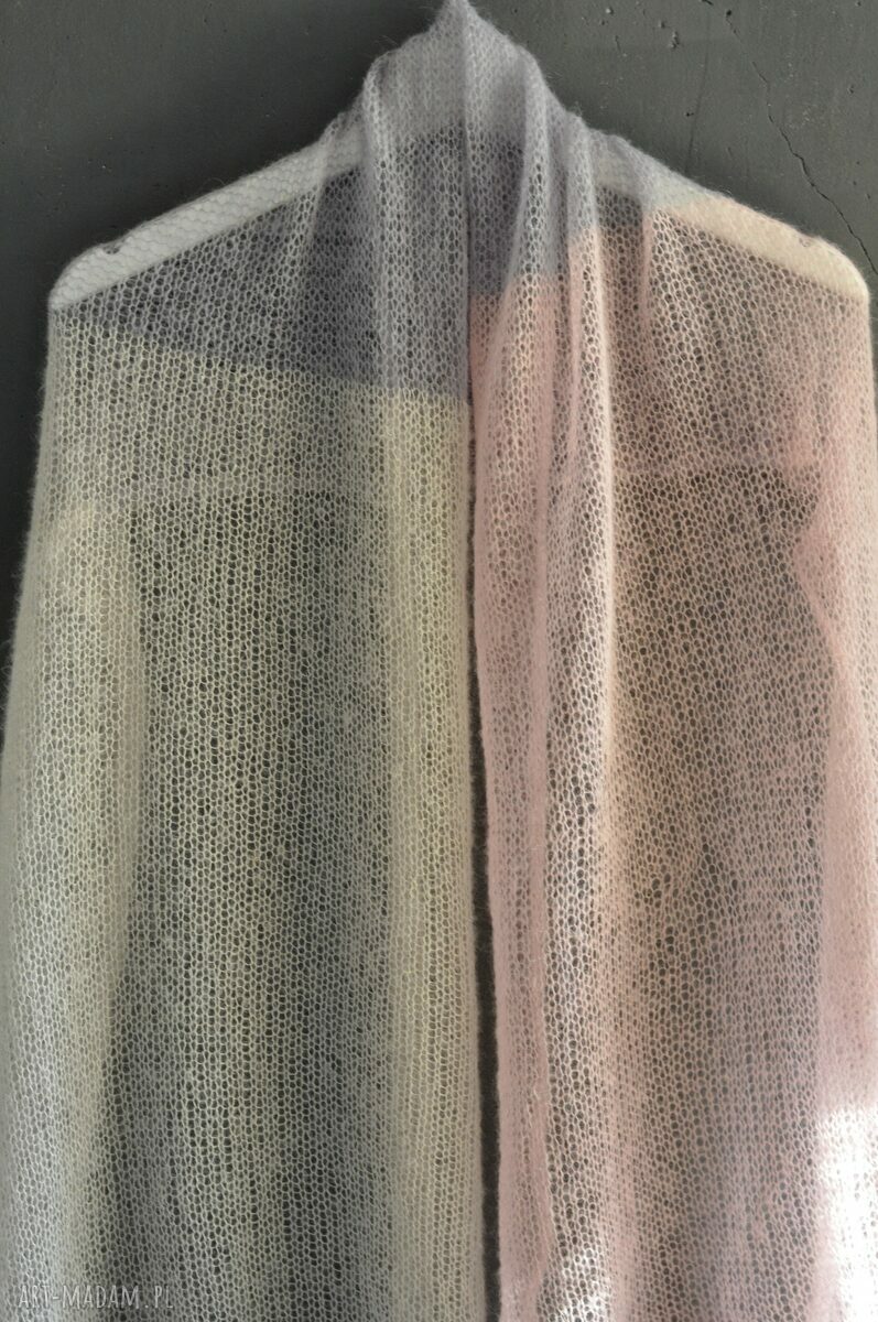 Szal Mgielka na Dzień Matki - chusta z mohair i jedwabiem, 55x160 cm
