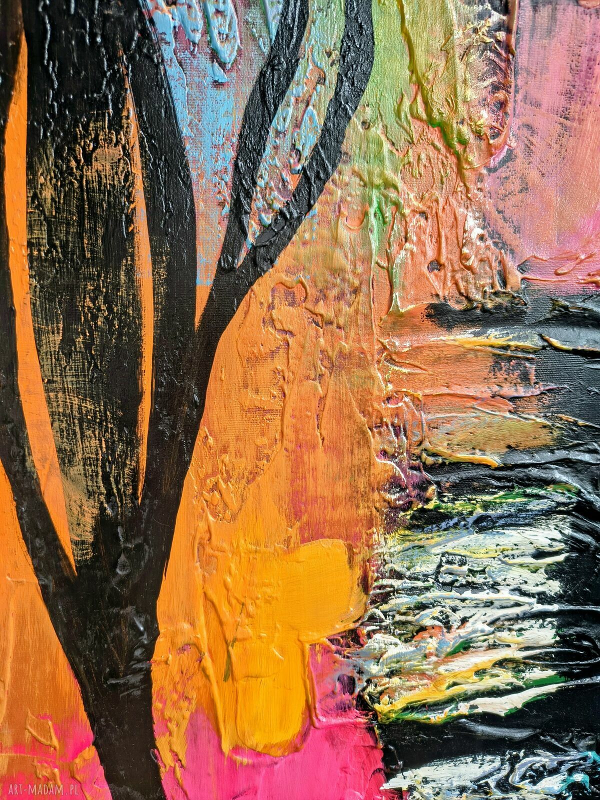 Duży obraz abstrakcja strukturalna 100x150 cm - gotowy do zawieszenia
