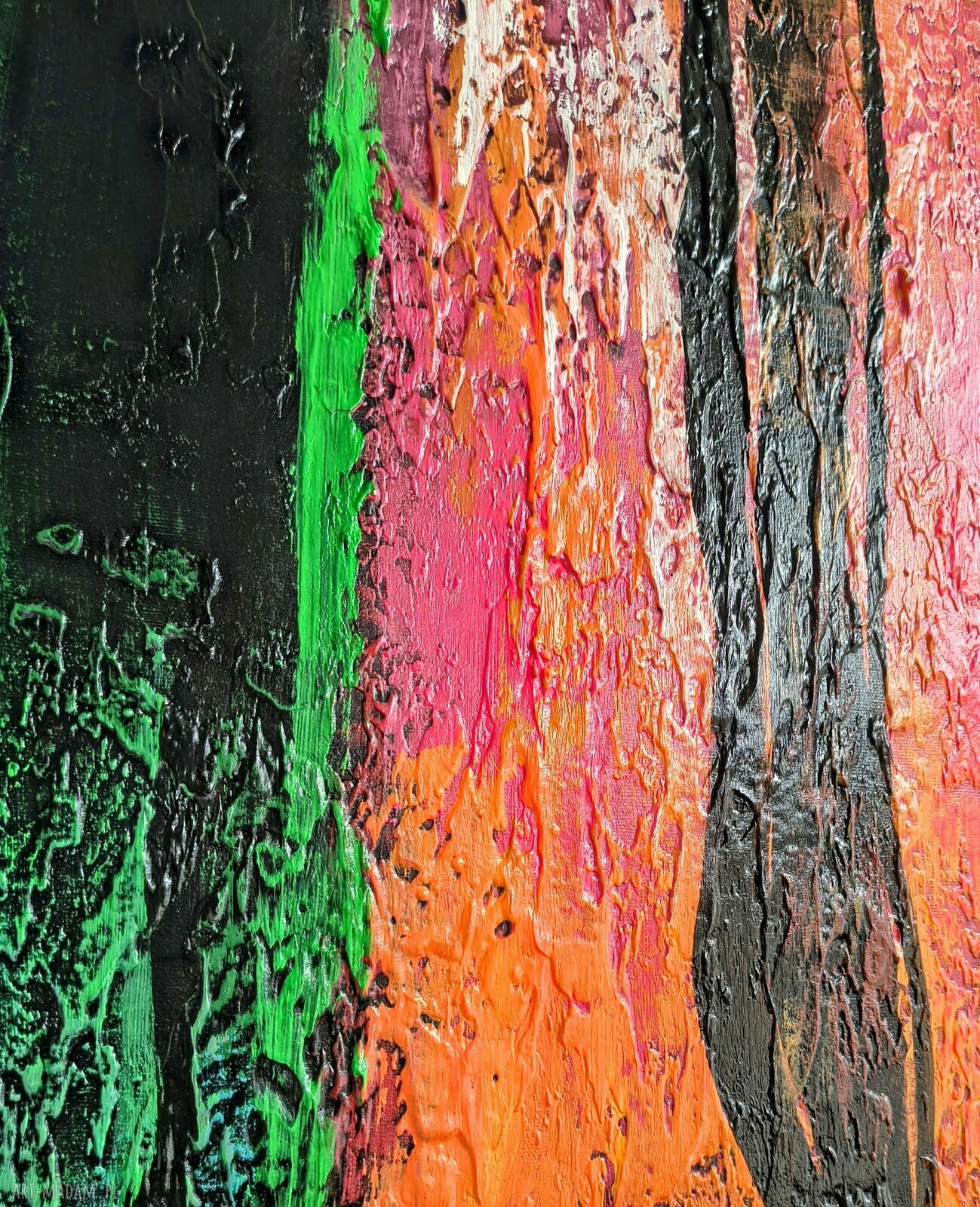Duży obraz abstrakcja strukturalna 100x150 cm - gotowy do zawieszenia