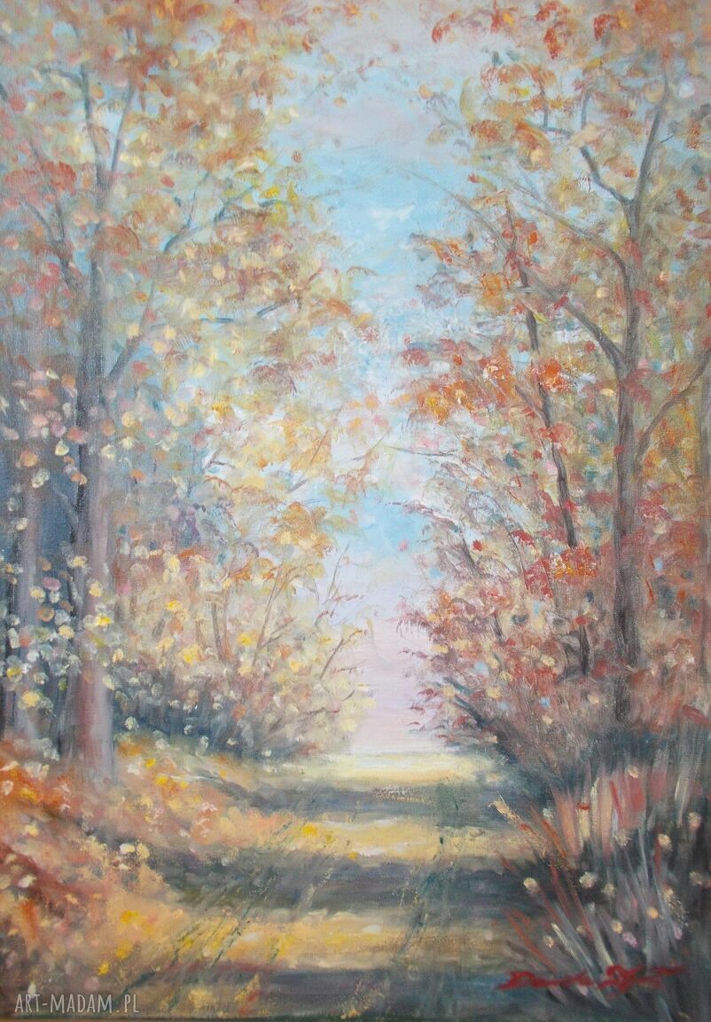 Jesień - autorski obraz olejny na płótnie 46 x 33 cm