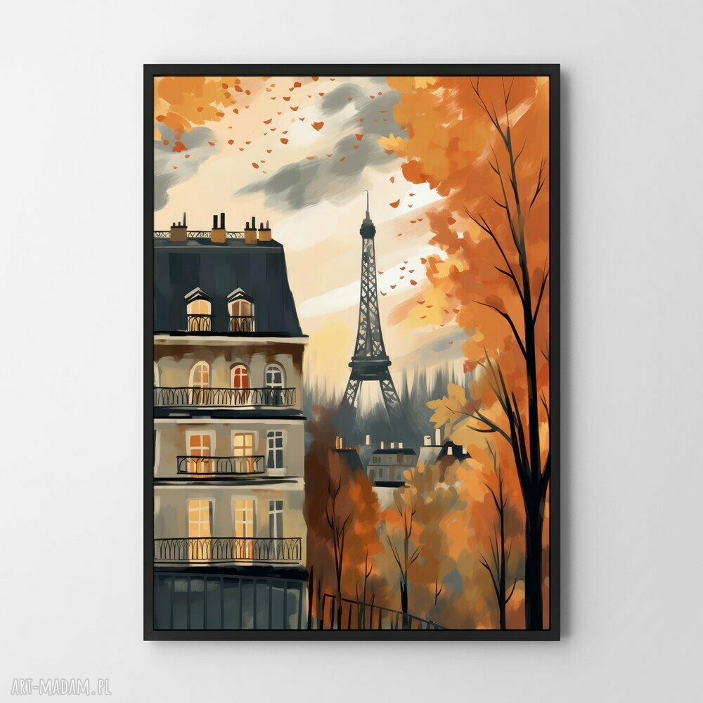 Plakat Jesień w Paryżu v2 50x70 cm - jesienny klimat Paryża do Twojego salonu