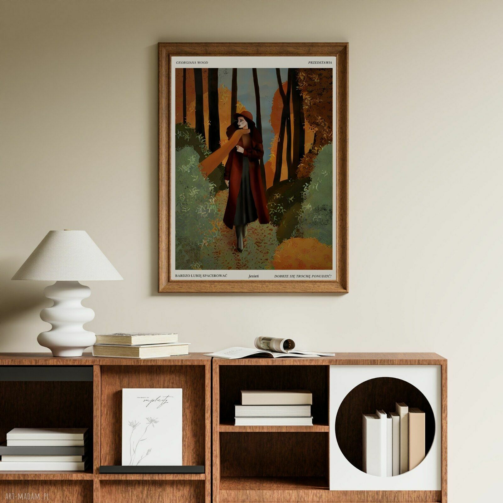Jesienny plakat A3 z postacią 29,7x42 cm do domu, na prezent