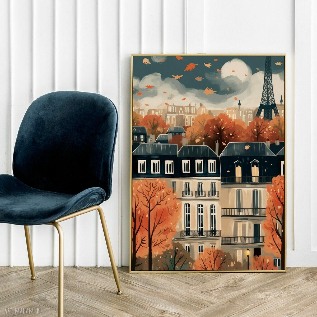 Jesień w Paryżu - plakat A4 Hogstudio (kolorowy do salonu i sypialni)