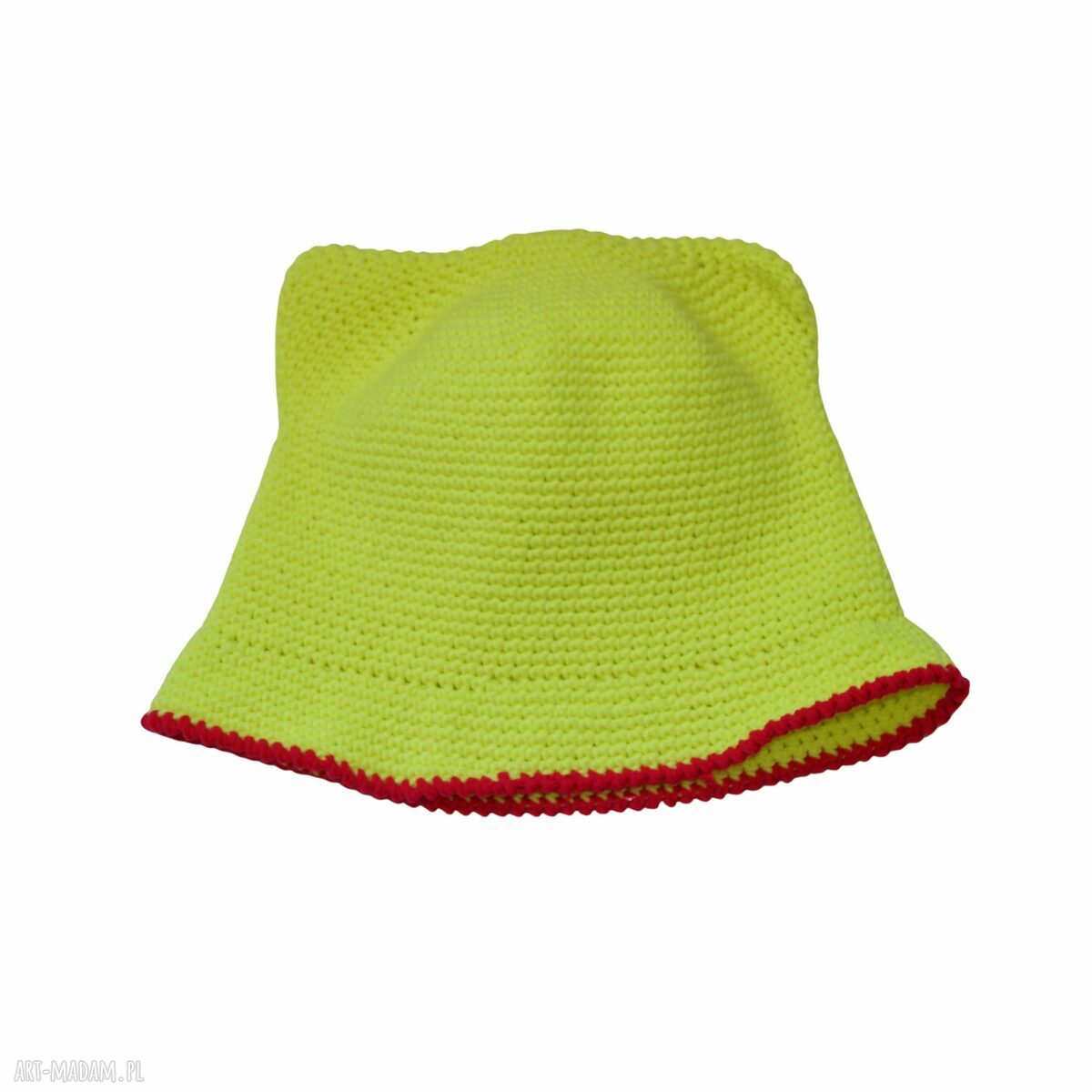 Ręcznie robiona jesienna czapka-kapelusz z uszkami dla dziewczynki (48 cm)