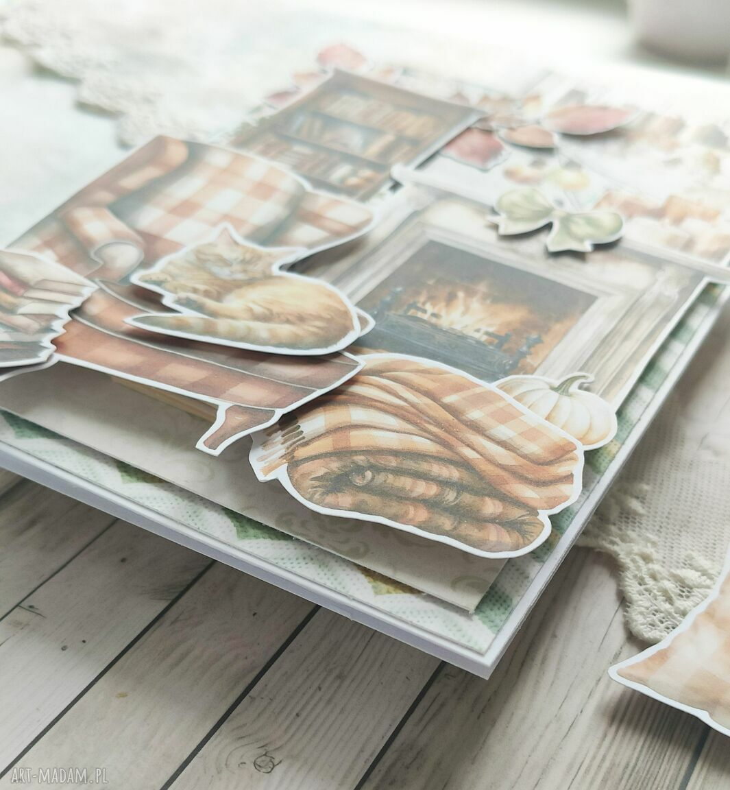 scrapbooking kartki: Jesienna kartka 2 handmade