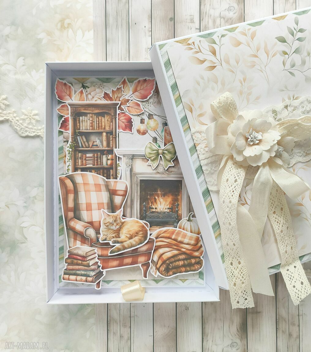 Jesienna kartka urodziny urodzinowa ręcznie robiona dla