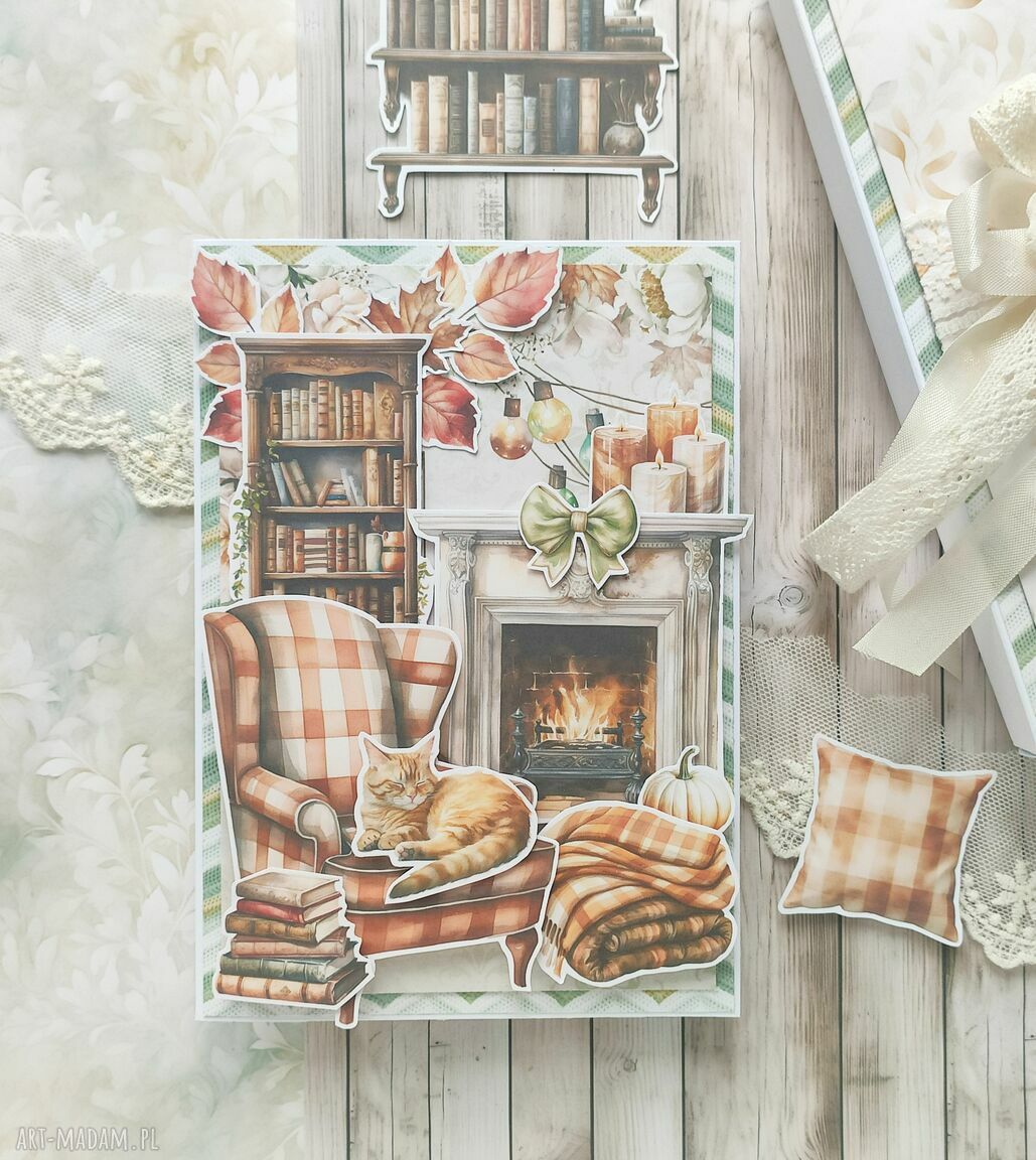 scrapbooking kartki: Jesienna kartka 2 handmade