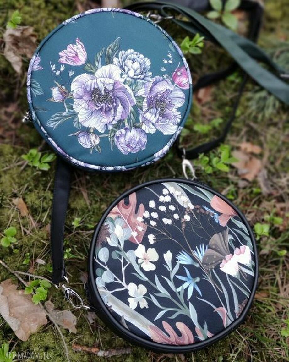 Round Bag Jesienna Łąka - torebka na ramię handmade