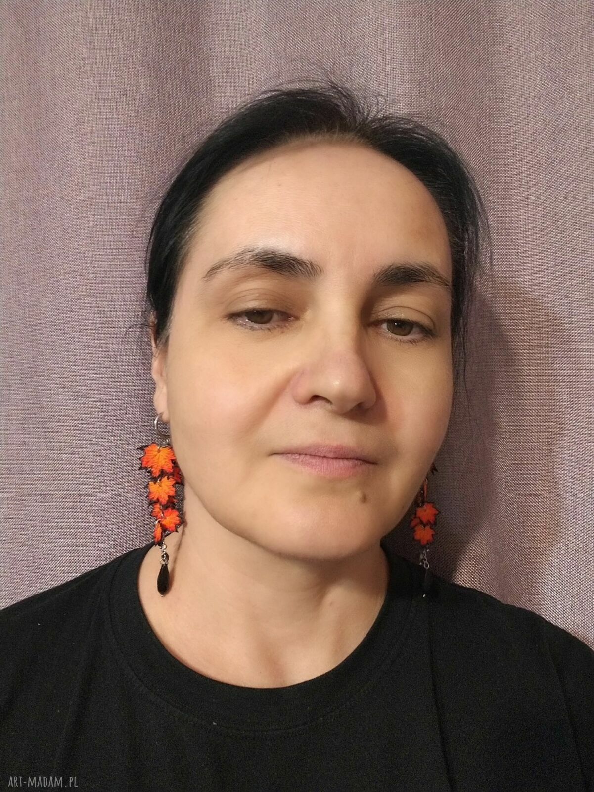 Kolczyki w kształcie liści klonu z gliny polimerowej