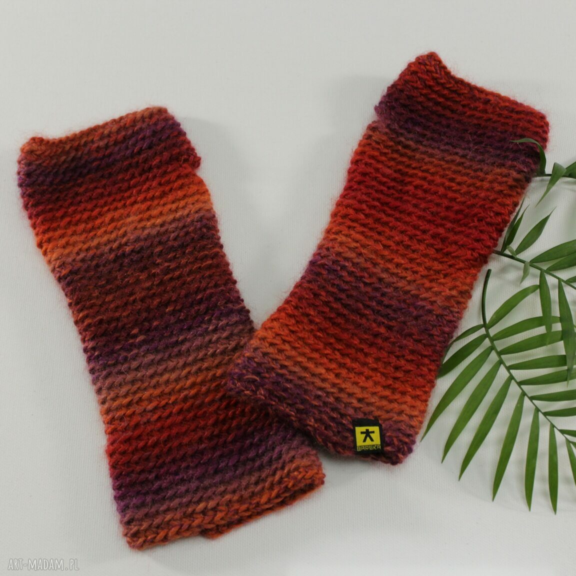 dodatki: mitenki w czerwieniach Handmade