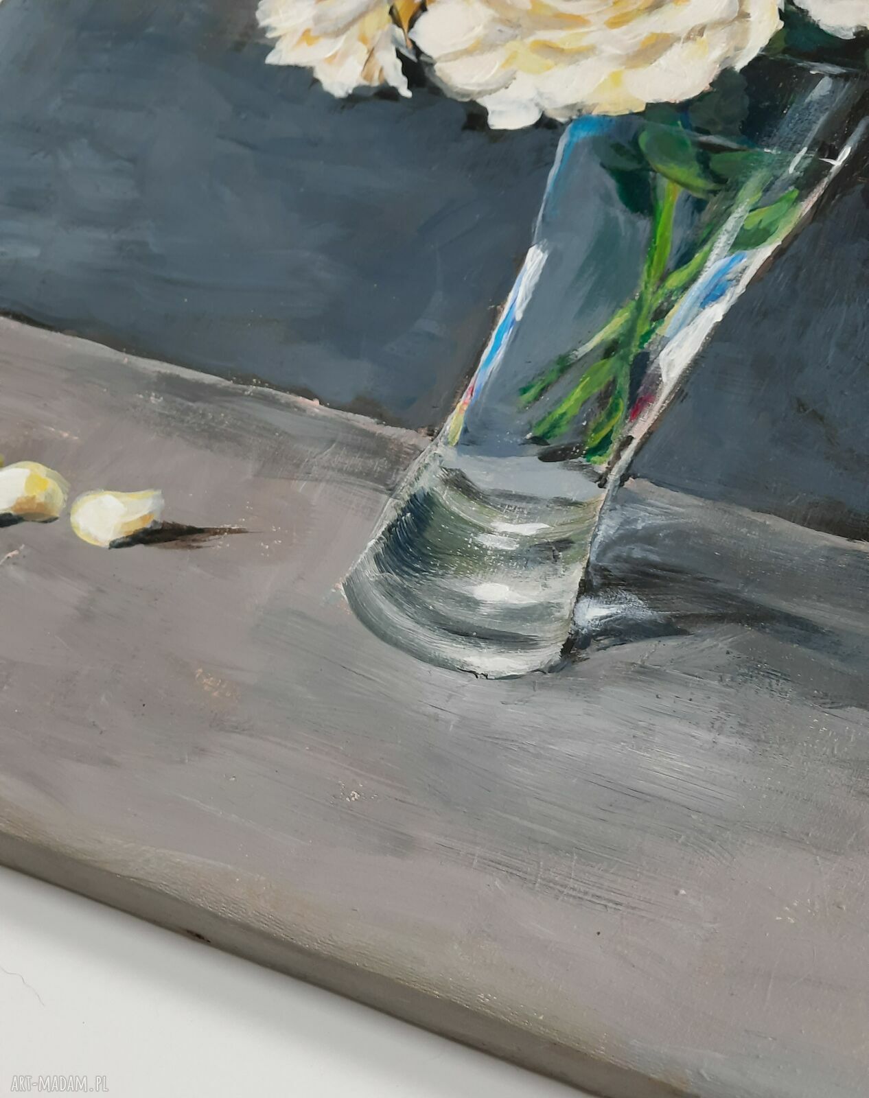 Jesienne róże - obraz akrylowy na płótnie 30x40 cm