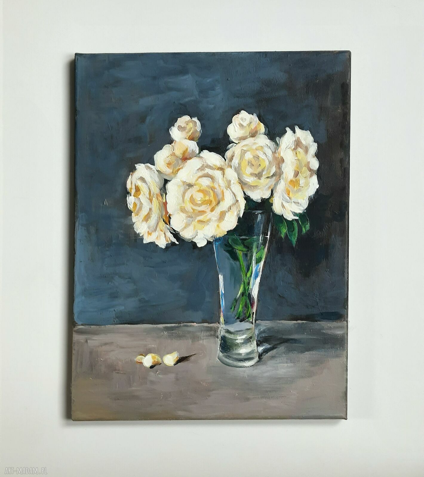 Jesienne róże - obraz akrylowy na płótnie 30x40 cm