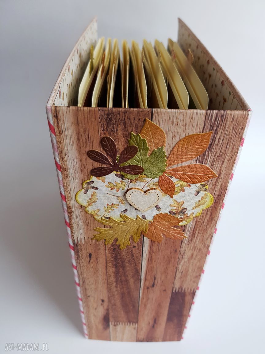 Album jesienny do zdjęć - ręcznie robiony scrapbook z Hidden Hinge