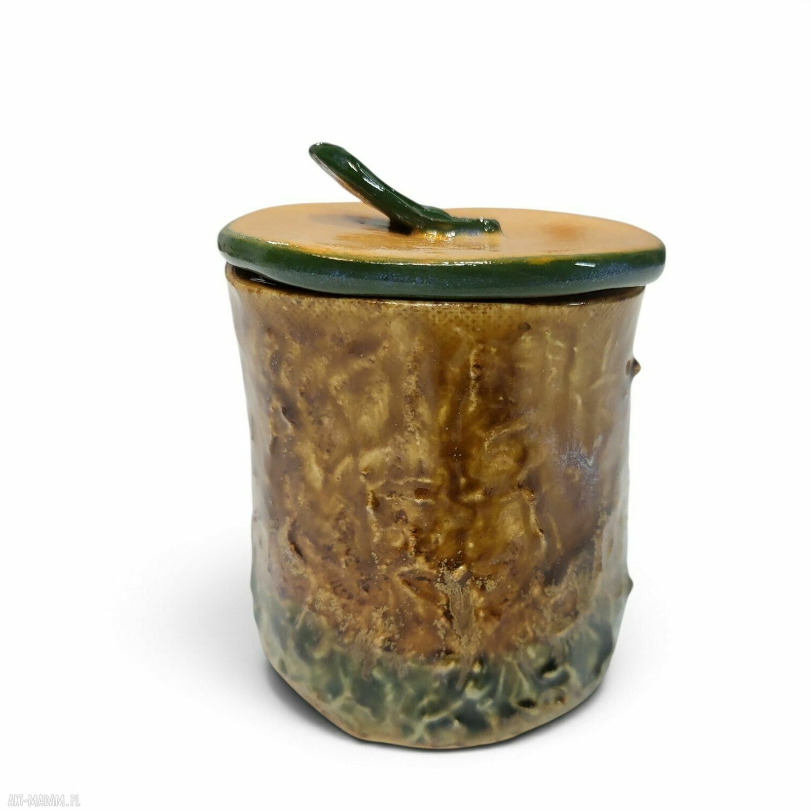 Jesienny pojemnik ceramiczny z grzybkami