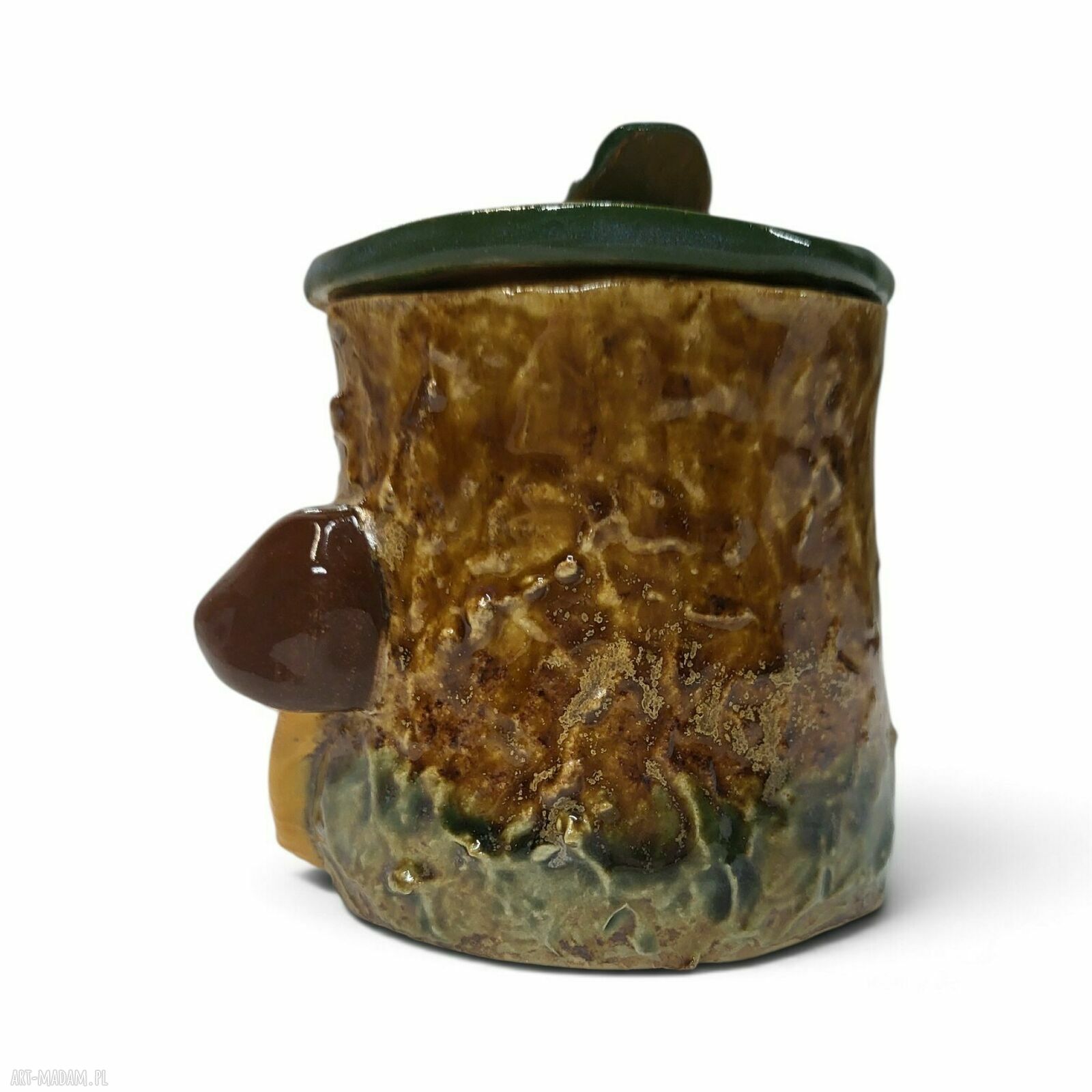 Jesienny pojemnik ceramiczny z grzybkami