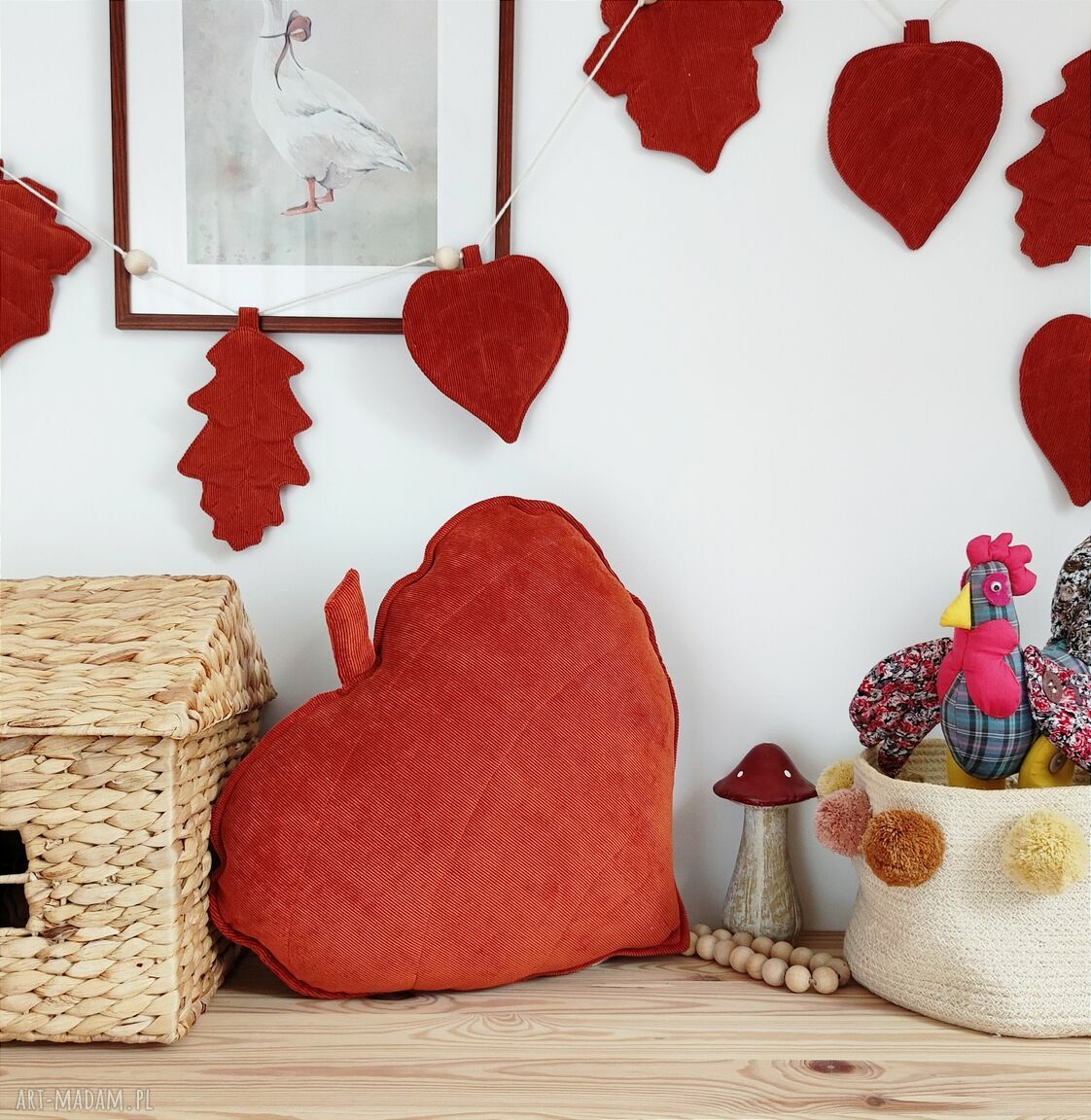 Jesienny zestaw ozdobny poduszka liść girlanda dekoracja jasiek