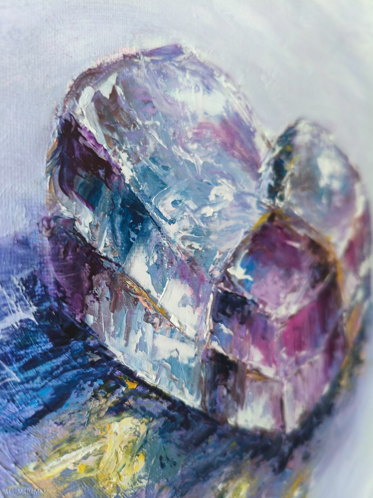„Jestem” - olejny obraz na płótnie 30 x 40 cm z sercem miłości