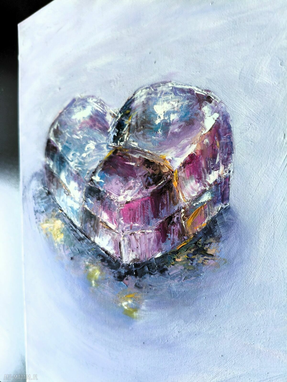 „Jestem” - olejny obraz na płótnie 30 x 40 cm z sercem miłości