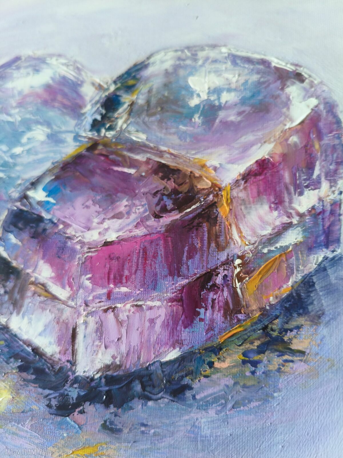 „Jestem” - olejny obraz na płótnie 30 x 40 cm z sercem miłości