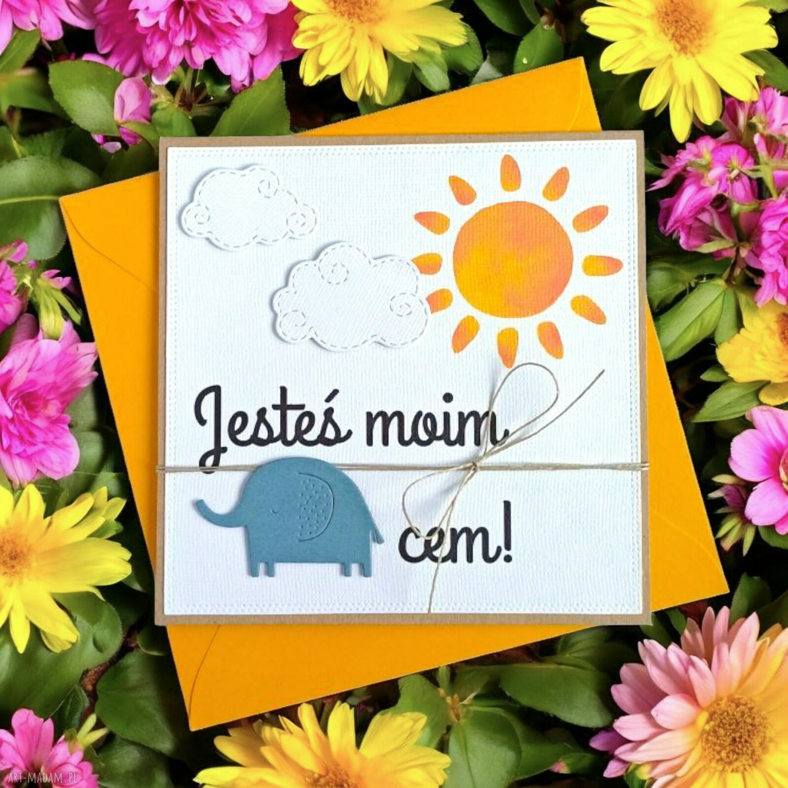 Jesteś moim Słońcem - urocza kartka handmade dla Twojego słoneczka