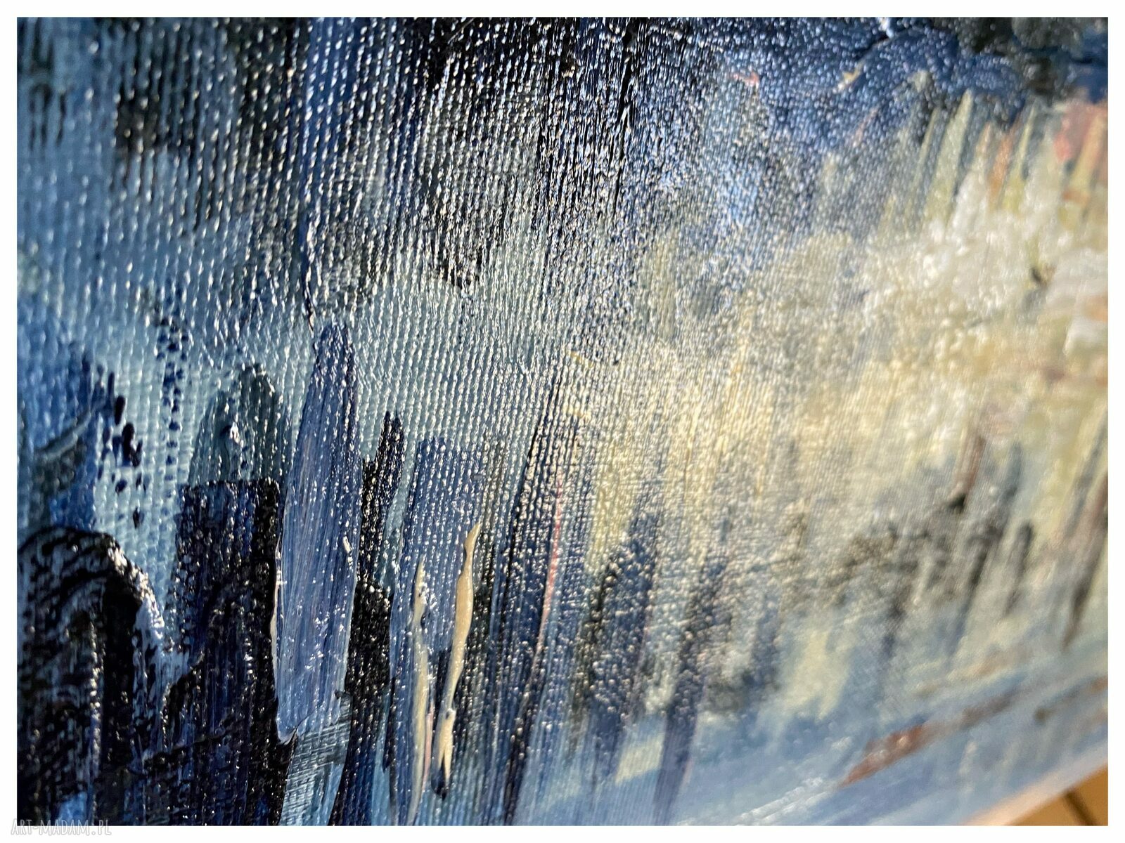 Jezioro IV - obraz ręcznie malowany akrylem na płótnie 30x40 (gotowy do zawieszenia)