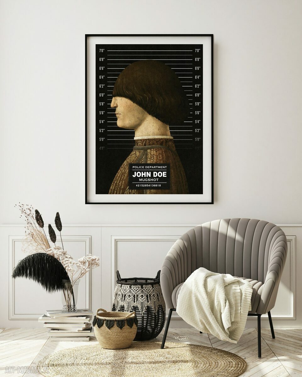 Plakat 30x40 cm John Doe do salonu - Hogstudio w odcieniach bieli, czerni i beżu