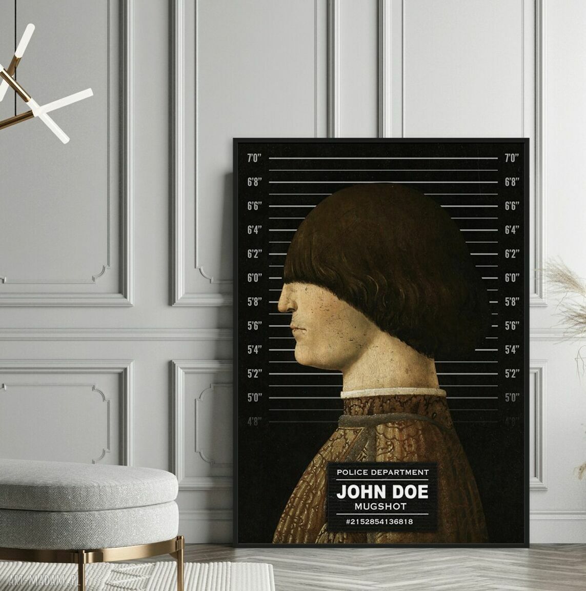 Plakat 30x40 cm John Doe do salonu - Hogstudio w odcieniach bieli, czerni i beżu
