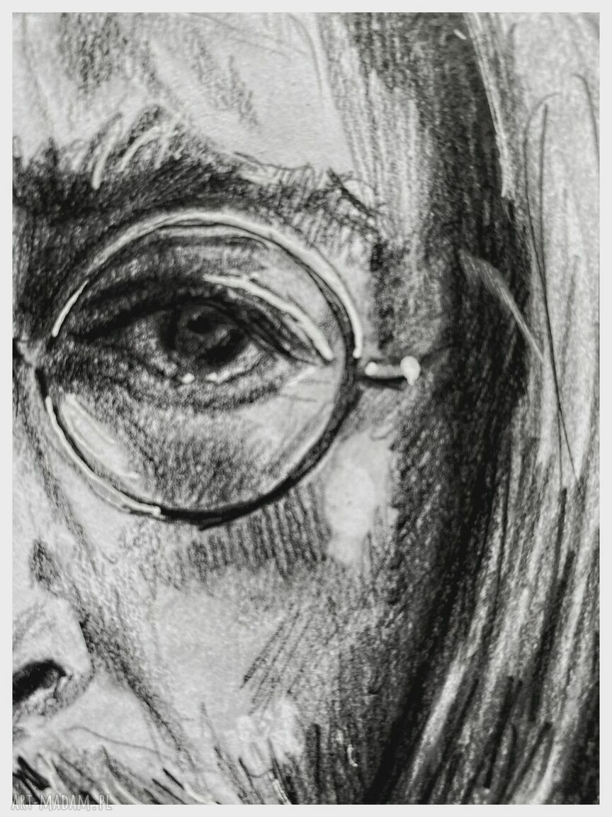 Portret Johna Lennona na zamówienie - rysunek ołówkiem A3