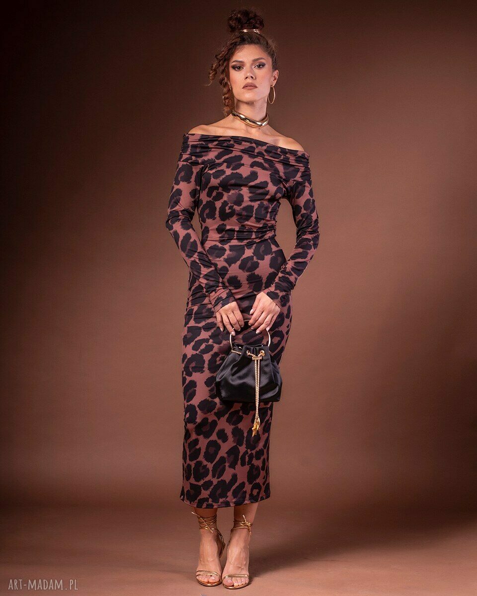 Julia w panterkę - dopasowana, elegancka sukienka Milita Nikonorov