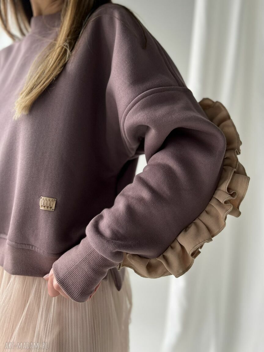 Juliet Cocoa - bluza boho oversize z falbankami